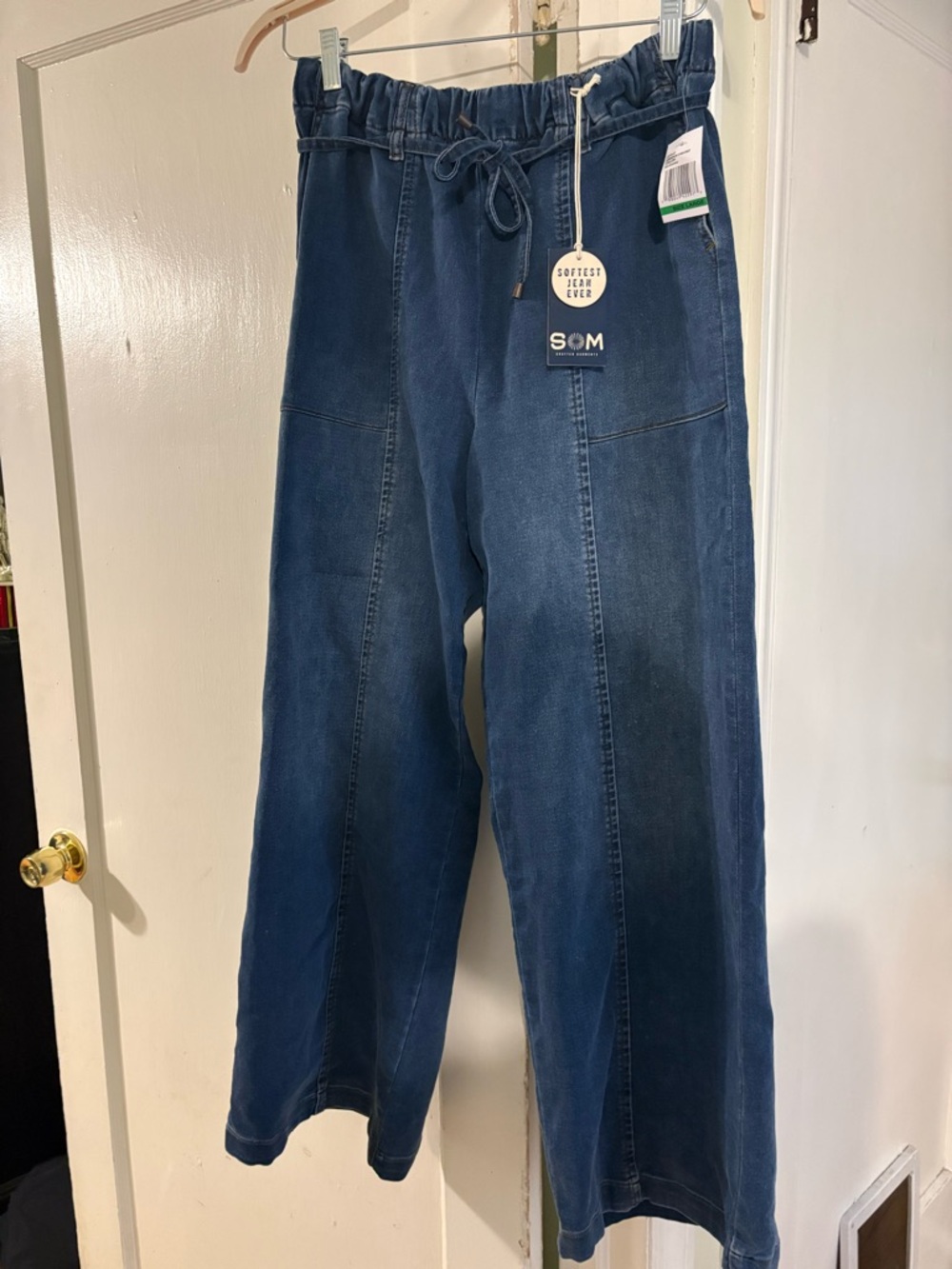 SOM Jean Drawstring Wide-Leg Jeans